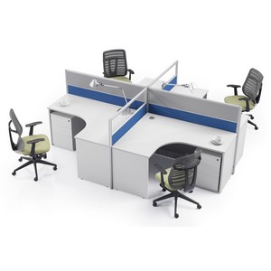  OTWP21a十字形四人辦公檯組合