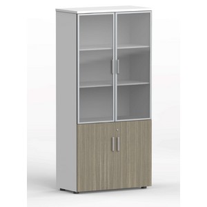 WC07a上鋁框玻璃掩門下木掩門高櫃