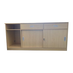 WC012a雙趟門抽屜連空格矮木櫃(課室櫃)